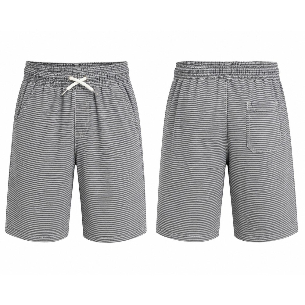 Cat & Jack Boys Shorts Size L 12/14 Gray Striped Pull On Elastic Waist Casual